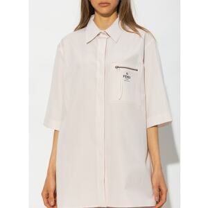 NWT Fendi The Abito Fluid Draped Daily Dress Top in Almond 100% Silk 40 / 8